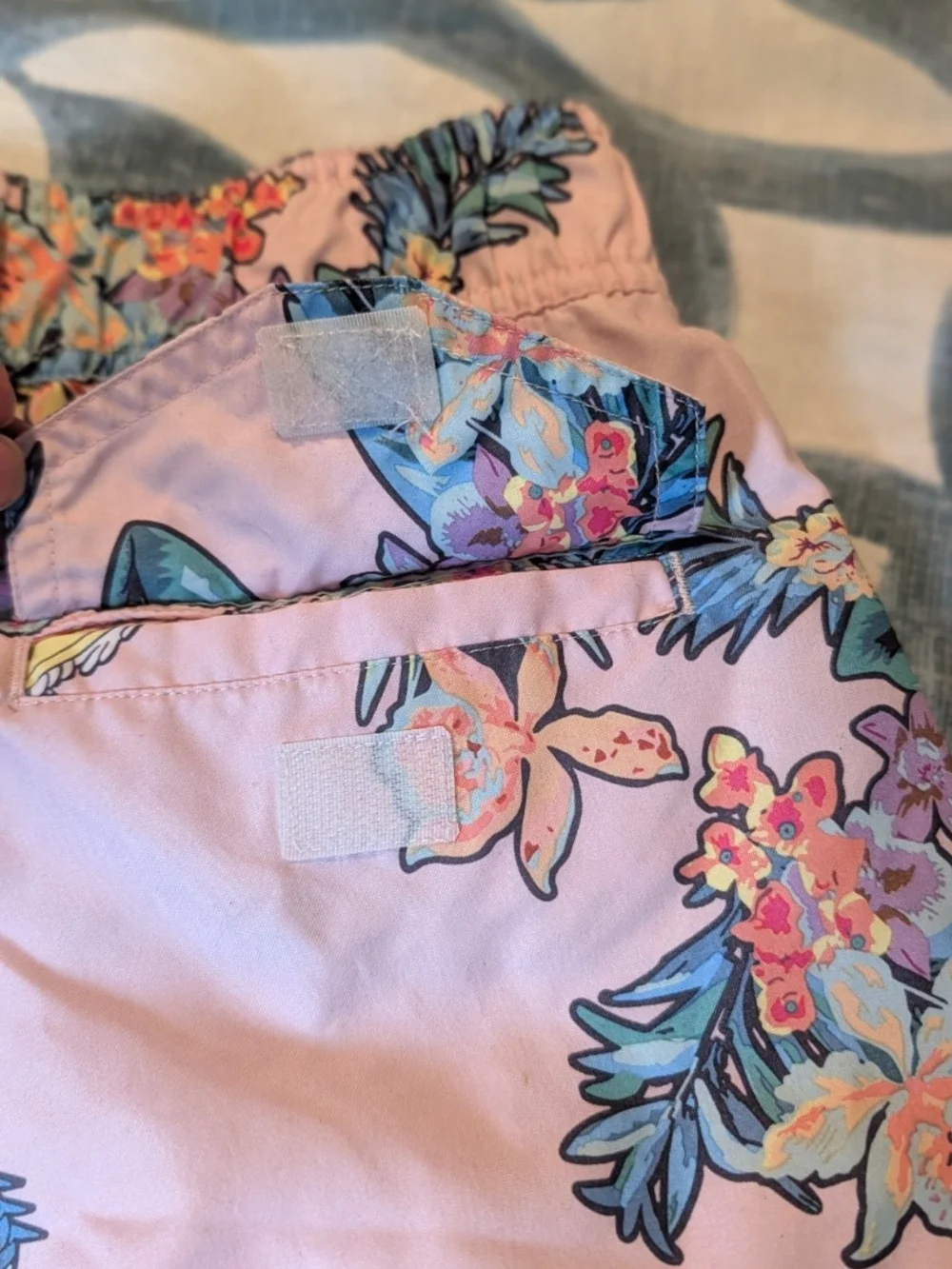 Men's Pink Floral Surf Print Swim Trunks